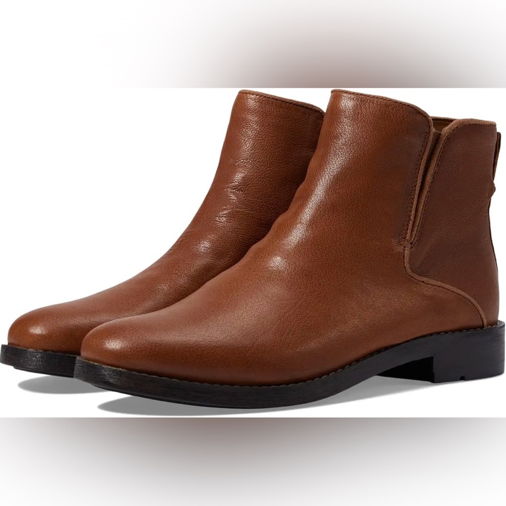 Franco Sarto Brown Leather Ankle Booties